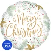 Foil Balloon 17" Merry Christmas Gold & Mint