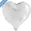 Foil Balloon 18" Pack 5 Heart Shape Pearl White (45cmx51cm)