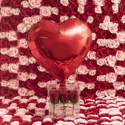 Foil Balloon 18" Pack 5 Heart Shape Solid Red (45cm x 51cm)