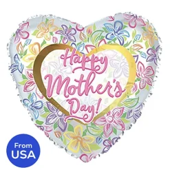 Foil Balloon 17"(42.5cm Dia) Happy Mother's Day Heart