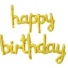 Foil Balloon Happy Birthday Script Gold (45x85cm & 45x124cm)