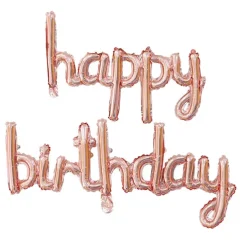 Foil Balloon Happy Birthday Rose Gold (45x85cm & 45x124cm)