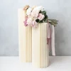 Foldable Paper Round Plinth Set2 Cream(30cmDx80cmH&100cmH)