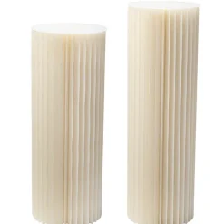 Foldable Paper Round Plinth Set2 Cream(30cmDx80cmH&100cmH)
