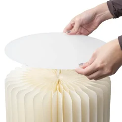 Foldable Paper Round Plinth Set2 Buttercream (30x30cmH&40cmH