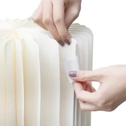 Foldable Paper Round Plinth Set2 Buttercream (30x30cmH&40cmH