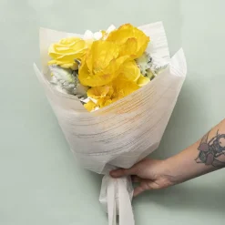 Frosted Cello 50mic Designer Stripes White Pk100 (50x70cm)