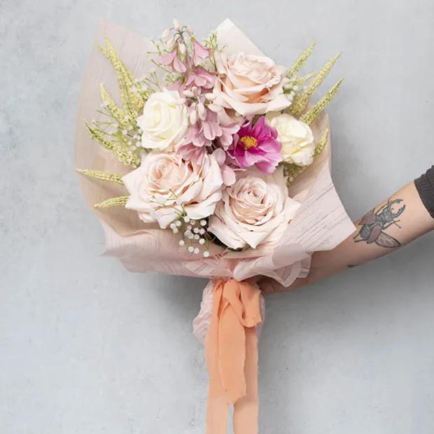 Frosted Cello 50mic Designer Stripes Pink Pk100 (50x70cm)