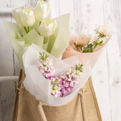 Frosted Cello 50mic Wrap Soft Satin White Pack 100 (60x60cm)