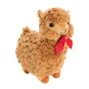 Fuzzy Wuzzy Plush Llama w Bow Brown (24cmHT)