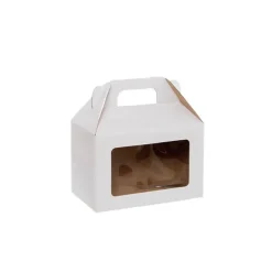 Gable Box With Window Flat Pack Medium White (21.5x12x14Hcm)