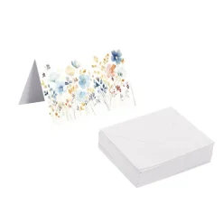 Gallery Gift Card & Envelope Flowers Blue Pk25 (10x6.5cmH)