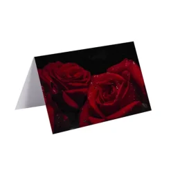 Gallery Gift Card & Envelope Deep Red Roses Pk25 (10x6.5cmH)