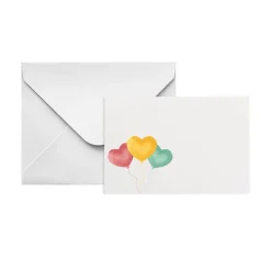Gallery Gift Card & Envelope Heart Balloons Pk25 (10x6.5cmH)
