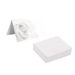 Gallery Gift Card & Envelope White Rose Pk25 (10x6.5cmH)