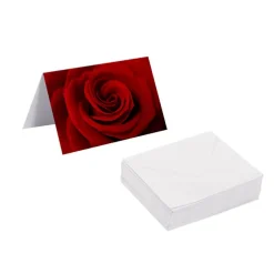 Gallery Gift Card & Envelope Full Red Rose Pk25 (10x6.5cmH)