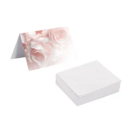 Gallery Gift Card & Envelope Baby Pink Roses Pk25(10x6.5cmH)