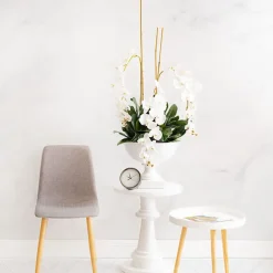 Garden Fibreglass Urn Gloss White (41cmDx32.5cmH)