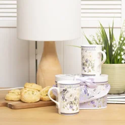 Garden Rose 2 Piece Mug Gift Set Soft Purple (18.6x9x11.3cm)