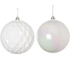 Giant Decorative Baubles Set 2 Iridescent White (20cmD)