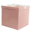 Gift Box Jumbo with Bow Flat Pack Baby Pink (305x300x300mmH)