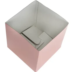 Gift Box Jumbo with Bow Flat Pack Baby Pink (305x300x300mmH)