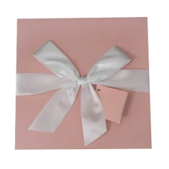 Gift Box Jumbo with Bow Flat Pack Baby Pink (305x300x300mmH)