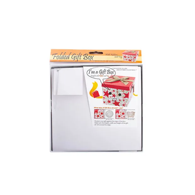 Gift Box Large with Bow Flat Pack White (224x224x215mmH)