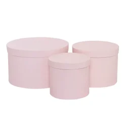 Gift Box Round Baby Pink (25cmDx15cmH) Set 3