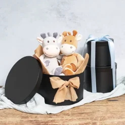 Gift Box Round Black (25cmDx15cmH) Set 3