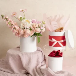 Gift Box Round White (17cmDx16cmH) Set 3