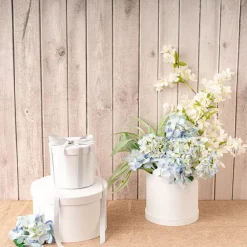 Gift Box Round White (25cmDx15cmH) Set 3