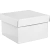Gift Box with Lid Large Flat Pack Gloss White (22x14cmH)