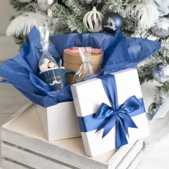 Gift Box with Lid Large Flat Pack Gloss White (22x14cmH)