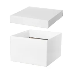 Gift Box with Lid Large Flat Pack Gloss White (22x14cmH)