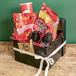 Gift Box with Lid Large Flat Pack Gloss Black (22x14cmH)