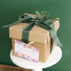 Gift Box with Lid Mini Flat Pack Matte Kraft (13x12cmH)