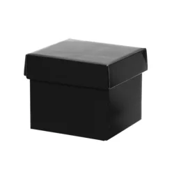 Gift Box with Lid Mini Flat Pack Gloss Black (13x12cmH)