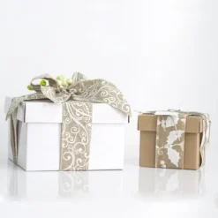 Gift Box with Lid Mini Flat Pack Gloss White (13x12cmH)