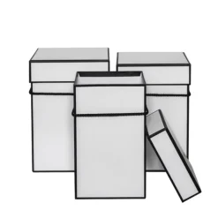 Gift Flower Box Deluxe Square Silhouette White (18x25cmH) S3