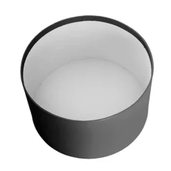 Gift Flower Box Ribbed Round Black Set 2 (24x14.5Hcm)