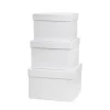 Gift Flower Box Square White (21.5x21.5x14cmH) Set 3