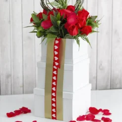 Gift Flower Box Square White (21.5x21.5x14cmH) Set 3