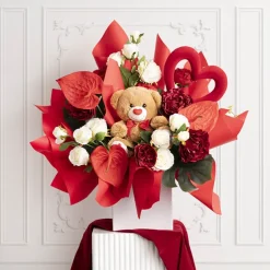 Gift Flower Box Tall Flat Pack White (22x22x25cmH)