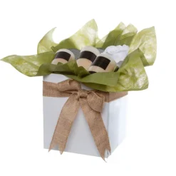 Gift Flower Box Tall Flat Pack White (22x22x25cmH)