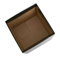 Gift Flower Box Tall Flat Pack Black (22x22x25cmH)