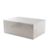 Gift Hamper Box with PVC Lid Rectangle White (30Lx20Wx12Hcm)