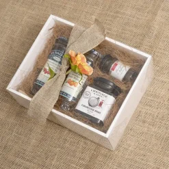 Gift Hamper Box with PVC Lid Rectangle White (30Lx20Wx12Hcm)