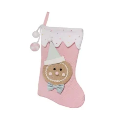 Gingerbread Man Stocking Pink (28x2x51cmH)