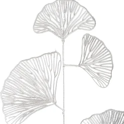 Ginkgo Leaf Spray Metallic Silver (70cmH)